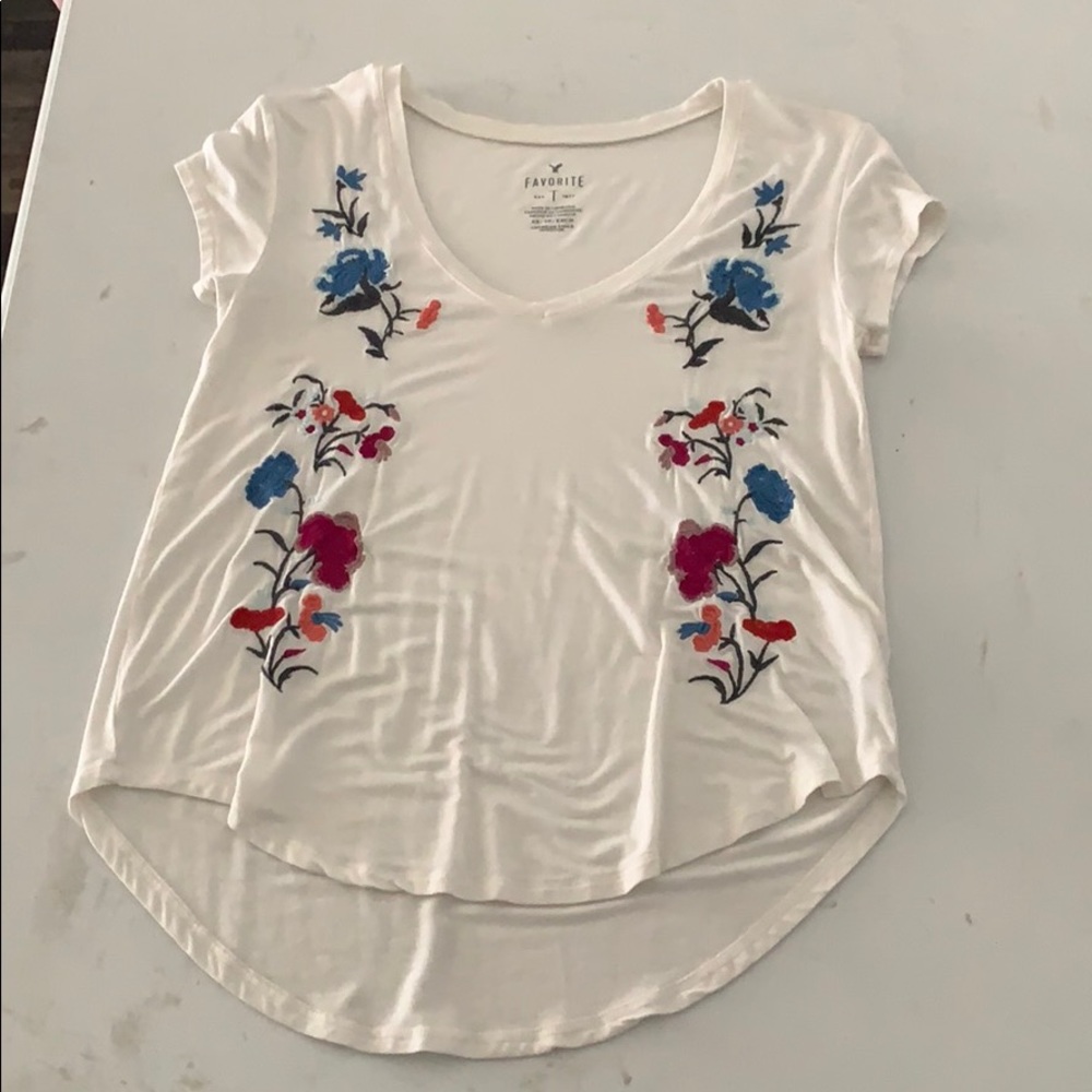 floral american eagle v neck